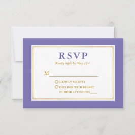 Modernes elegantes Periwinkle White Gold RSVP Karte