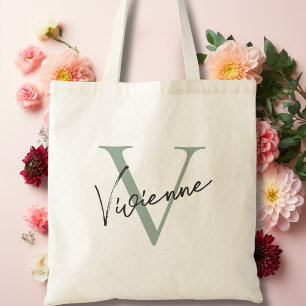 Modernes elegantes Personalisiertes Monogramm für Tragetasche