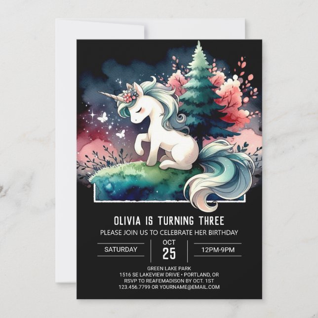 Modernes Elegantes Pferd Geburtstag Einladung (Vorderseite)