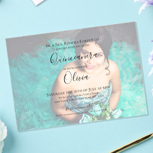 Modernes Elegantes Quinceanera 15. Geburtstag Foto Acryleinladungen
