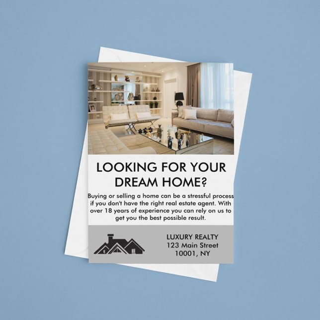 Modernes Elegantes Real Anwesen Agent Personalisie Postkarte (real estate realtor marketing postcard)