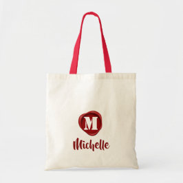 Modernes, elegantes Red Wax Siegel Monogram Name S Tragetasche