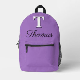 Modernes elegantes Rich Lavender Monogram Bedruckter Rucksack