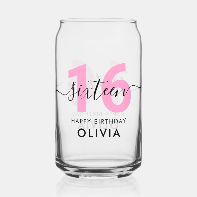 Modernes elegantes Rosa 30. Geburtstag Dosenglas (Vorderseite)
