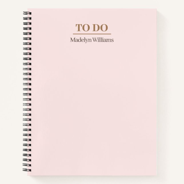 Modernes, elegantes Rosa für Geschäftsreisende Notizbuch (Vorderseite)