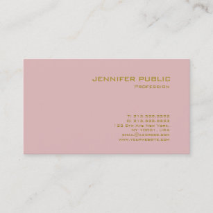 Modernes elegantes rosa Goldluxusauslese-Schablone Visitenkarte