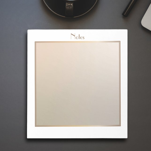 Modernes elegantes Rosa mit goldener Grenze Notizblock (Von Creator hochgeladen)