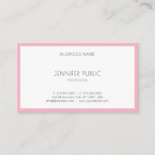 Modernes, elegantes, rosa Niedliches Template Top Visitenkarte