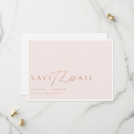 Modernes & elegantes Rosa & Rose Blush Gold Script Save The Date