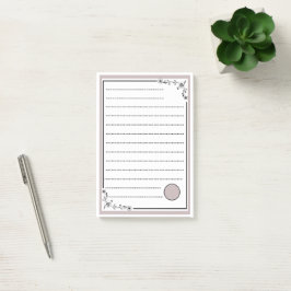 Modernes, elegantes rosafarbenes Monogramm Post-it Klebezettel