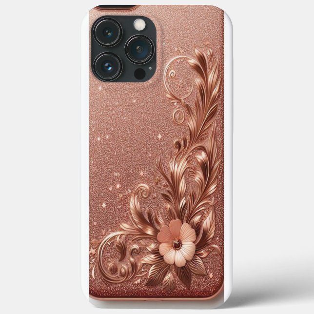 Modernes, elegantes Rose mit Blumenkurve2 Case-Mate iPhone Hülle (Rückseite)