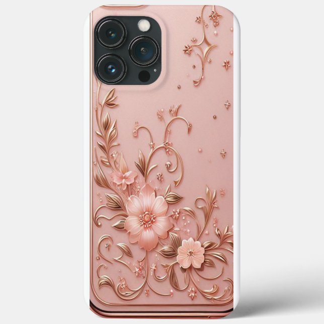 Modernes, elegantes Rose mit Blumenkurve8 Case-Mate iPhone Hülle (Rückseite)