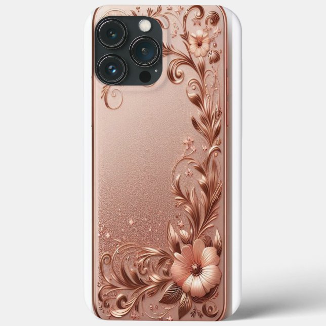 Modernes, elegantes Rose mit Blumenkurve Case-Mate iPhone Hülle (Rückseite)