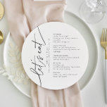 Modernes elegantes Round Wedding Menu Menükarte<br><div class="desc">Dieses elegante, moderne und minimalistische Hochzeitsmenü bietet einen schönen Kalligraphie-Schriftart und einen einfachen Serif-Schriftart. Alle Farben sind bearbeitbar, aber die Worte "essen lassen wir" können nicht bearbeitet werden. // Für passende Artikel besuchen Sie bitte die Kollektion "OLIVIA" im Geschäft Sincerely By Nicole Zazzle. * Wenn Ihnen dieses Design gefällt, Sie...</div>