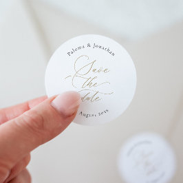 Modernes Elegantes Save the Date Sticker mit Scrip