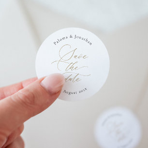 Modernes Elegantes Save the Date Sticker mit Scrip