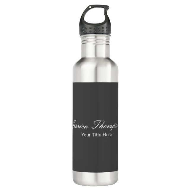 Modernes Elegantes Schlicht Einfaches Beruflich Gr Edelstahlflasche (Vorderseite)