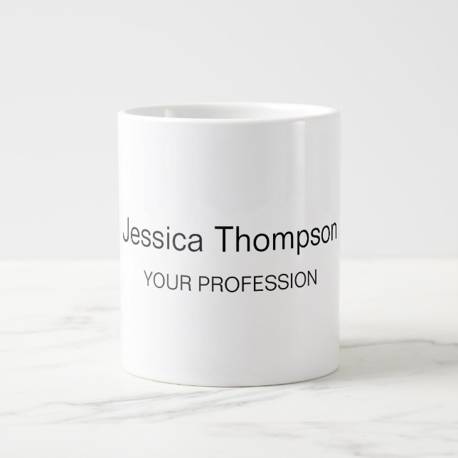 Modernes Elegantes Schlicht Einfaches Beruflich Jumbo-Tasse (Vorderseite)