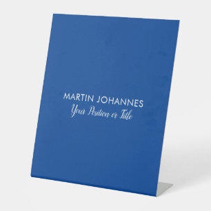 Modernes Elegantes Schlicht Stilvolles Blau Minima Sockelschild