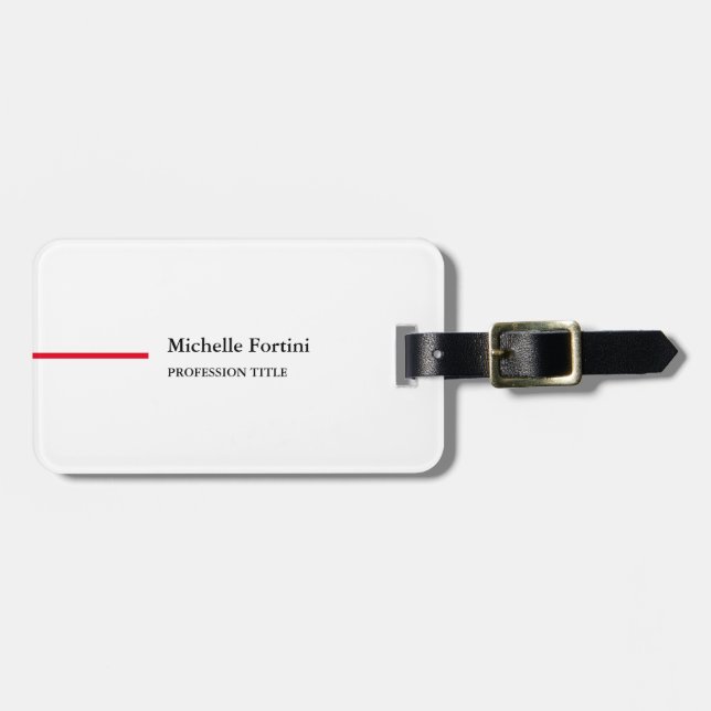 Modernes, elegantes Schlichtes Minimalistisches Ro Gepäckanhänger (Vorderseite horizontal)
