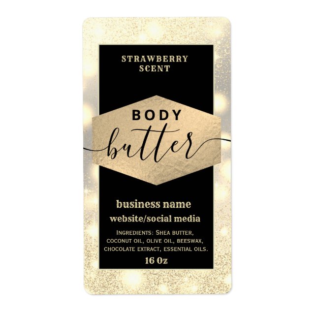 Modernes, elegantes Schriftzeichen-Butterlabel (Vorne)