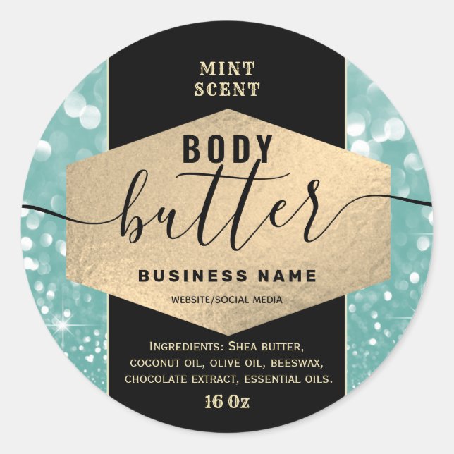 Modernes, elegantes Schriftzeichen-Butterlabel Runder Aufkleber (Vorderseite)