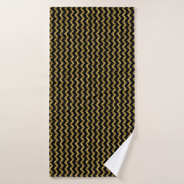 Modernes elegantes Schwarz-Gold Badehandtuch (Badehandtuch)