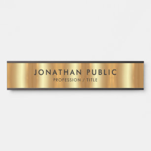 Modernes elegantes Schwarz & Gold-Template luxuriö Türschild