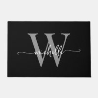 Modernes, elegantes Schwarz-Grau-Monogramm-Namenss