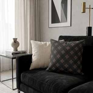 Modernes elegantes Schwarz-Hellrosa-Muster Kissen