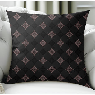 Modernes elegantes Schwarz-Hellrosa-Muster Kissen