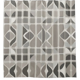 Modernes, elegantes Schwarz-Weiß-Geometrisches Gem Duschvorhang