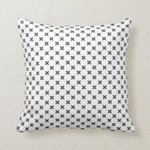Modernes elegantes Schwarz-Weiß-Kreuz Kissen