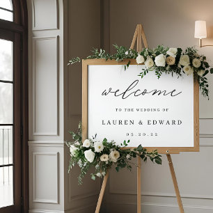 Modernes, elegantes Schwarz-weißes Hochzeitssymbol Poster