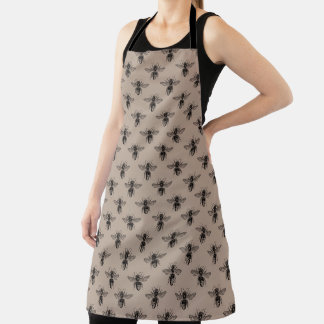Modernes elegantes Schwarzes Bienenmuster Schürze