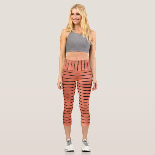 Modernes, elegantes, schwarzes Kupferstreifen-Must Capri Leggings