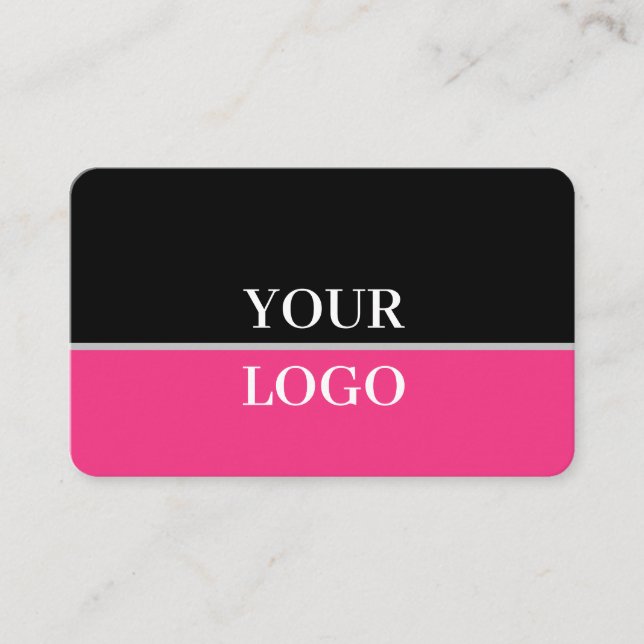 Modernes elegantes Schwarzes Rosa Visitenkarte (Vorderseite)