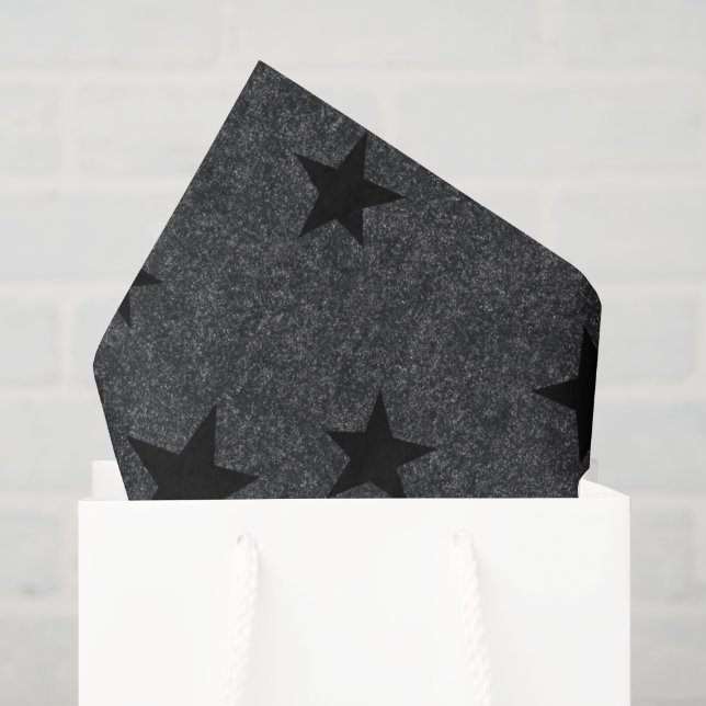 Modernes elegantes Schwarzes Sternmuster Seidenpapier (Geschenk Tasche)