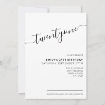 Modernes, elegantes Script 21. Geburtstag