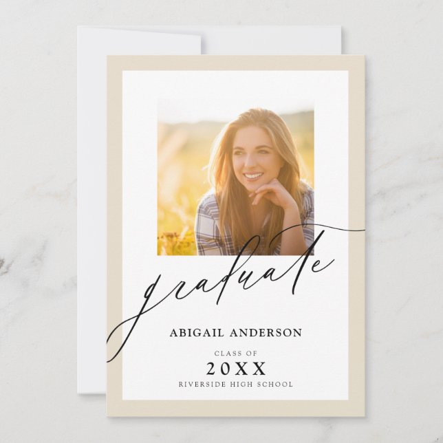 Modernes, elegantes Script 2 Foto Abschluss (Vorderseite)