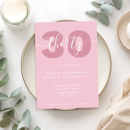 Modernes, elegantes Script 30. Geburtstagseinladun Einladung