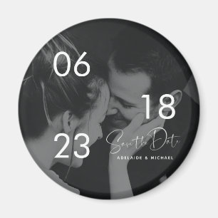 Modernes, elegantes Script Couple-Foto Save the Da Magnet