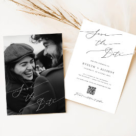 Modernes, elegantes Script-Foto Save the Date