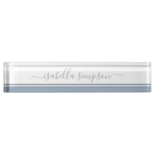 Modernes, elegantes Script Girly Beruflich Gray Namensplakette