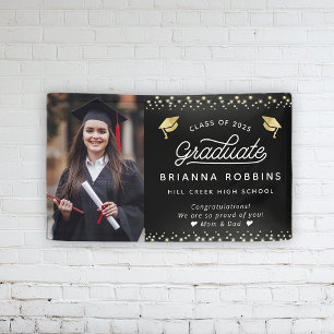 Modernes, elegantes Script Gold Abschluss Foto Bla Banner