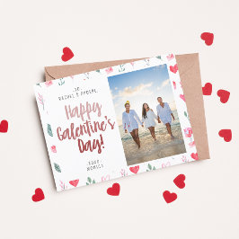 Modernes, elegantes Script-Happy Galentine's Day F Postkarte