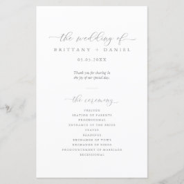 Modernes, elegantes Script-Hochzeitsprogramm