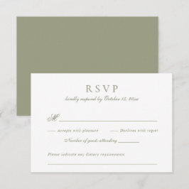Modernes, elegantes Script Sage Green Wedding RSVP Einladung