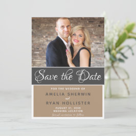 Modernes, elegantes Script-Wedding-Foto Save The Date