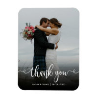 Modernes, elegantes Script Wedding Foto Vielen Dan